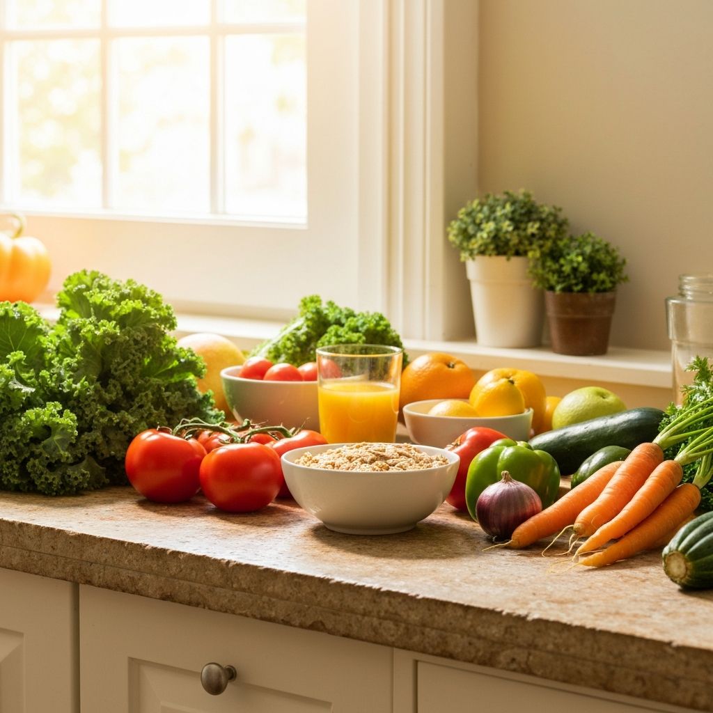 Fresh vegetables and healthy food preparation